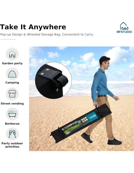 Carpa Plegable MFSTUDIO 3.05x3.05m Impermeable Verde