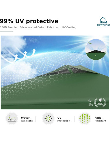 Carpa Plegable MFSTUDIO 3.05x3.05m Impermeable Verde