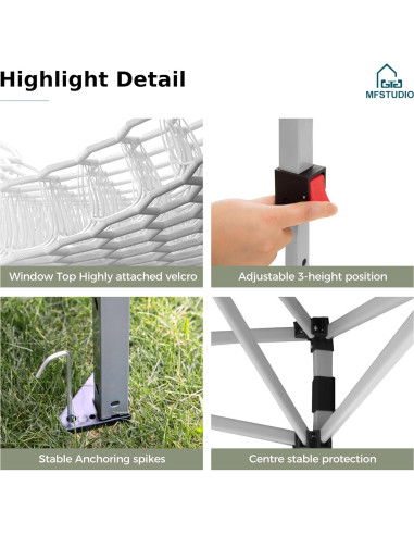 Carpa Plegable MFSTUDIO 3.05x3.05m Impermeable Verde