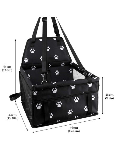 Asiento Elevador para Perros Petbobi, 40x34x25cm, Huella Negra