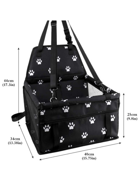 Asiento Elevador para Perros Petbobi, 40x34x25cm, Huella Negra Asiento Elevador para Perros Petbobi, 40x34x25cm, Huella Negra
