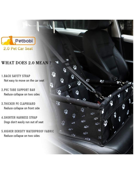 Asiento Elevador para Perros Petbobi, 40x34x25cm, Huella Negra Asiento Elevador para Perros Petbobi, 40x34x25cm, Huella Negra