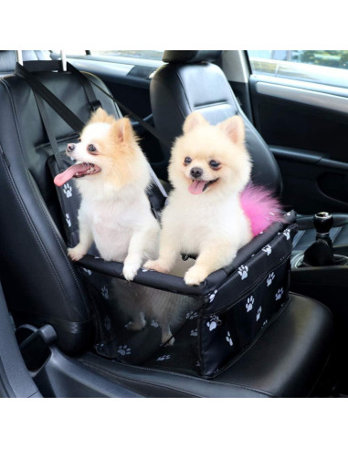 Asiento Elevador para Perros Petbobi, 40x34x25cm, Huella Negra