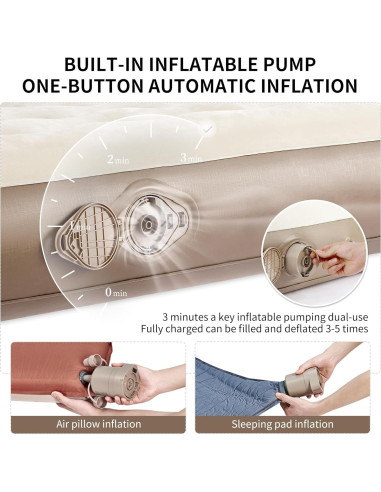 Colchón Inflable Queen Naturehike CJ-C25 con Bomba Integrada