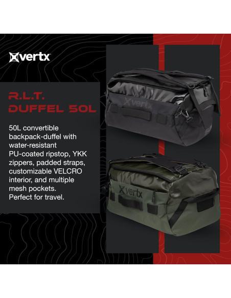 Bolsa de viaje táctica Vertx RLT 50L Negra para EDC