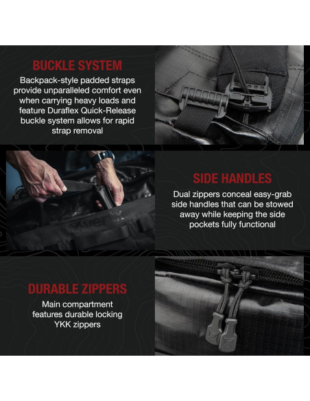 Bolsa de viaje táctica Vertx RLT 50L Negra para EDC