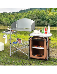 Mesa de Parrilla Plegable Happygrill 146.1x45.7 cm Aluminio Camping 2