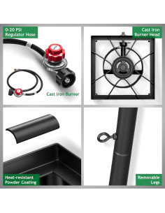 Estufa de Gas Portátil Outvita 75,000 BTU para Camping 2