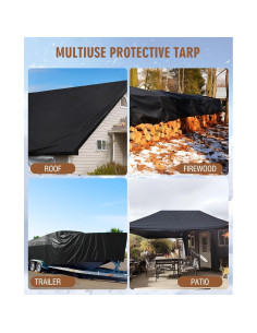 Lona Impermeable HIRALIY 200x220 cm Alta Resistencia Negra 2