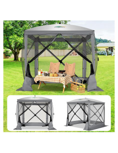 Carpa Gazebo Pop Up COBIZI 2.44x2.44m Impermeable Gris
