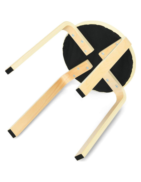 Conjunto de 4 Taburetes de Bar Hysache Beige 47 cm Acolchados