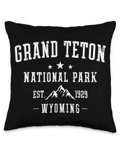 Cojín cuadrado vintage 40.64x40.64 cm Grand Teton National Park