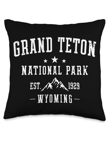 Cojín cuadrado vintage 40.64x40.64 cm Grand Teton National Park