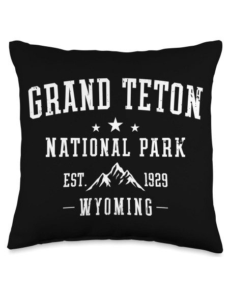 Cojín cuadrado vintage 40.64x40.64 cm Grand Teton National Park