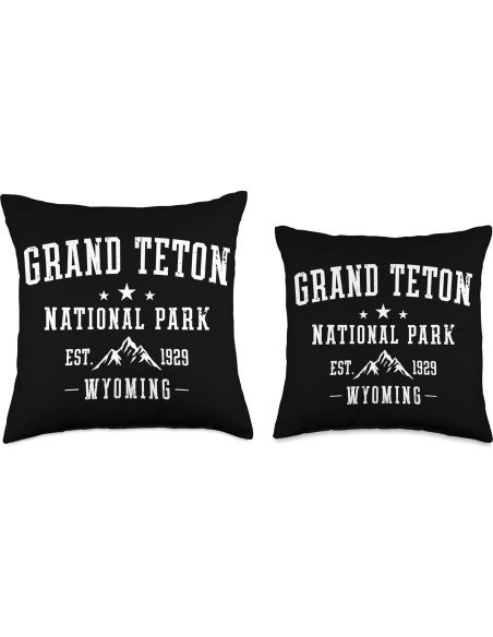 Cojín cuadrado vintage 40.64x40.64 cm Grand Teton National Park