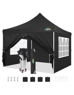 Carpa Plegable COBIZI 3x3m Impermeable UV50+ con Paredes