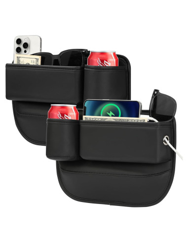 Organizador de Espacio para Asiento de Coche Genérico Negro 2 Pzs