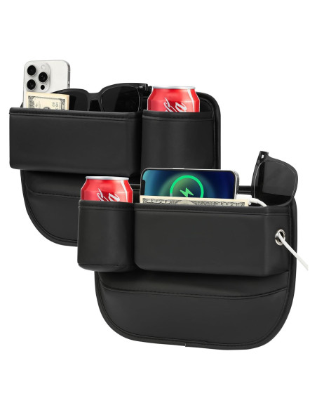 Organizador de Espacio para Asiento de Coche Genérico Negro 2 Pzs