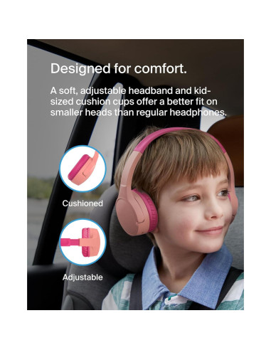 Audífonos Inalámbricos para Niños Belkin SoundForm Mini Rosa