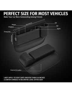Organizador de Espacio para Asiento de Coche Genérico Negro 2 Pzs 2