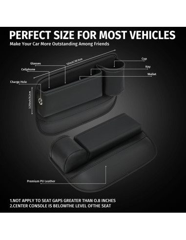 Organizador de Espacio para Asiento de Coche Genérico Negro 2 Pzs