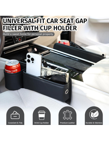 Organizador de Espacio para Asiento de Coche Genérico Negro 2 Pzs