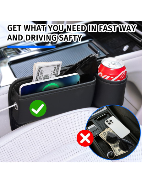Organizador de Espacio para Asiento de Coche Genérico Negro 2 Pzs
