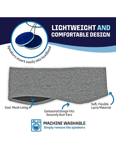 Auriculares Inalámbricos CozyPhones para Dormir - Lycra Gris