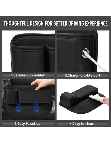 Organizador de Espacio para Asiento de Coche Genérico Negro 2 Pzs