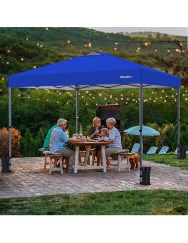 Carpa Plegable 8x8 Yaheetech Azul Impermeable con Pared Lateral