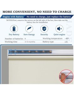 Persianas Motorizadas Grandekor Blackout 88.9x182.9 cm Blanco 2