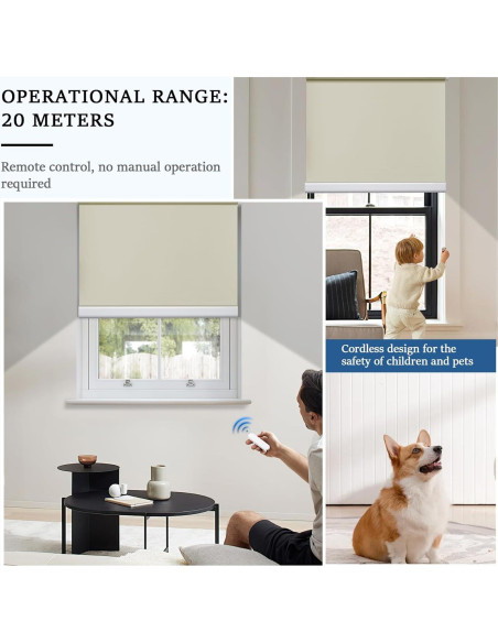 Persianas Motorizadas Grandekor Blackout 88.9x182.9 cm Blanco