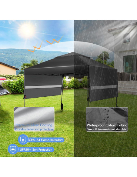 Carpa Plegable Tangkula 3.05x5.36m con Toldos Dobles Ajustables