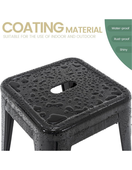 Taburetes de Metal Industrial Brage Living 45.72cm Set de 2