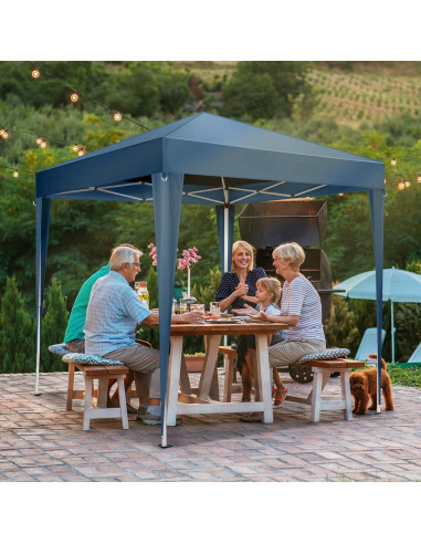 Carpa Pop Up VINGLI 1.98x1.98m Azul Resistente al Agua