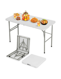 Mesa Plegable de Plástico SEALAMB 1.22m Blanca para Fiestas