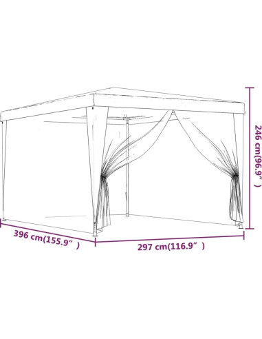 Carpa de Fiesta ANYCHOLE 9.8x13.1 pies Antracita HDPE