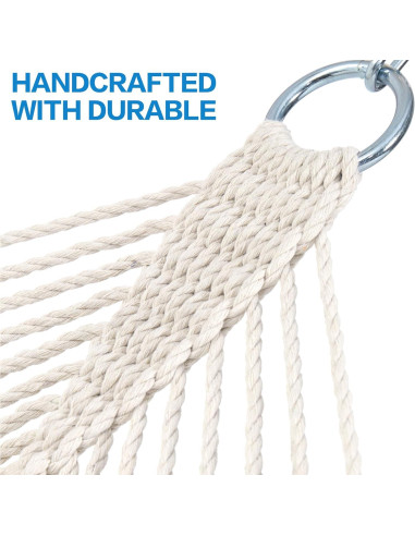 Hamaca Doble PNAEUT de Cuerda 4m Beige para 2 Personas