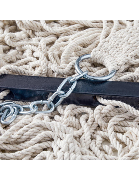 Hamaca Doble PNAEUT de Cuerda 4m Beige para 2 Personas