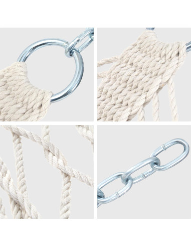Hamaca Doble PNAEUT de Cuerda 4m Beige para 2 Personas