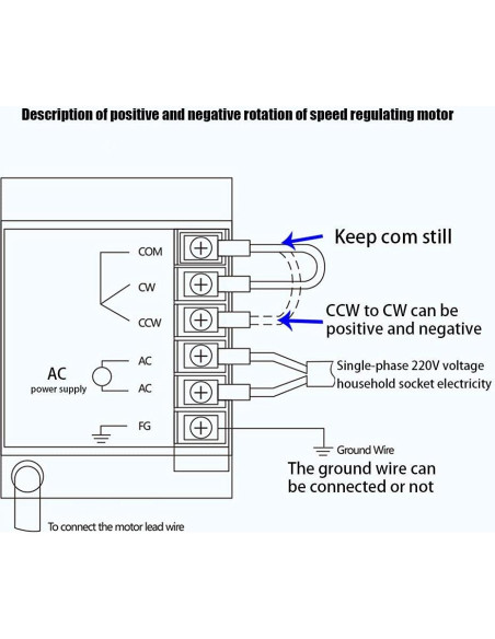 Motor Eléctrico Monofásico 60W 110V Reversible con Controlador