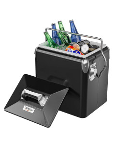 Nevera Portátil VINGLI 14QT Aislada Retro Negra para Camping