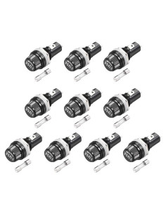 Soporte de Fusible Montado en Panel uxcell 250V 10A 5x20mm Negro - 10 Pcs