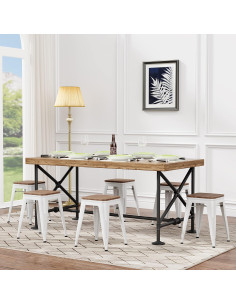 Taburetes de Bar Andeworld 45.72 cm Metal y Madera - Juego de 4 2