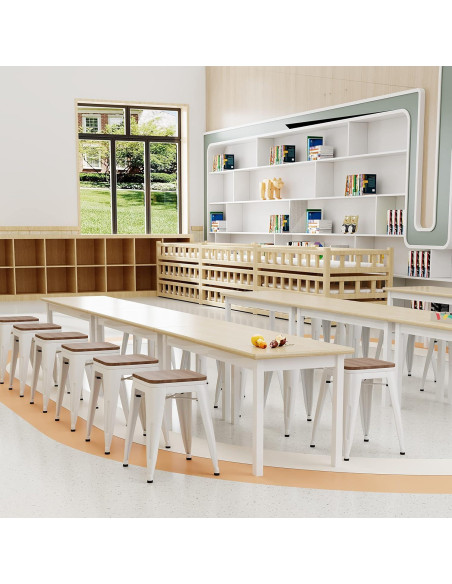 Taburetes de Bar Andeworld 45.72 cm Metal y Madera - Juego de 4