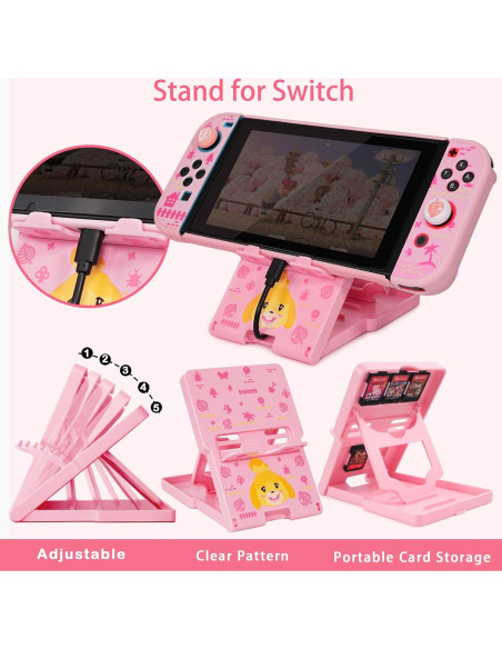Funda de Transporte TIKOdirect para Switch Animal Crossing Rosa 8 en 1 Funda de Transporte TIKOdirect para Switch Animal Crossing Rosa 8 en 1