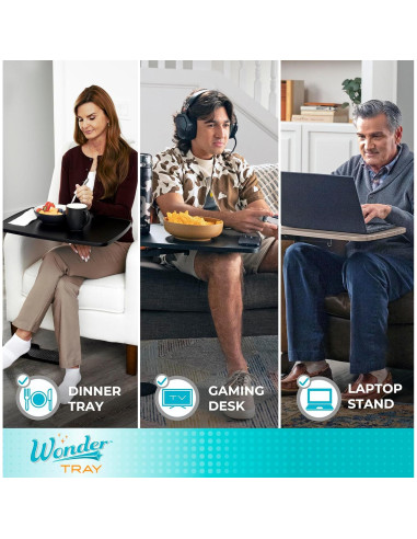 Bandeja Maravillosa Stander Ajustable para Sofá y Sillas - Negro