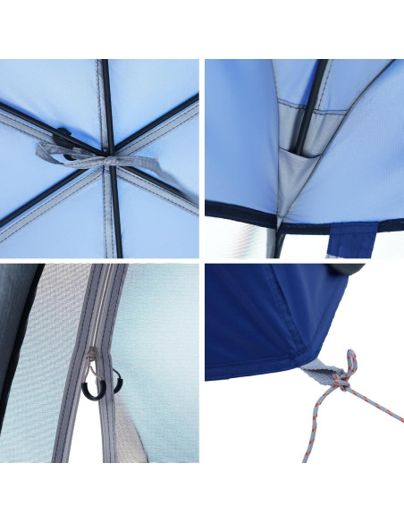 Carpa Pop Up KingCamp 3.05x3.05m para 4-6 Personas Azul
