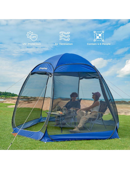 Carpa Pop Up KingCamp 3.05x3.05m para 4-6 Personas Azul