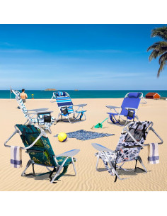 Silla de Playa Plegable Canpsky 2024 con Reposacabezas y Bolsa 2